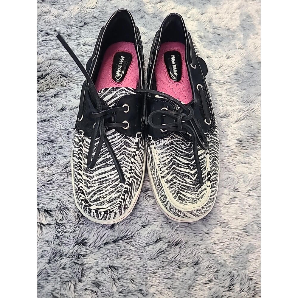 Maui Island Zoe Zebra Women's Boat Shoes Black/White Size 7 M US